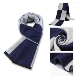 Scarves Cashmere Scarf For Men Winter Warm Neckerchief Business Male Black Plaid Pashmina Soft Long Gifts