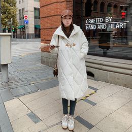 Women's Trench Coats Korean Version Of The Stand-up Collar Diamond Plaid Hooded Long Thin Cotton Clothing Woman