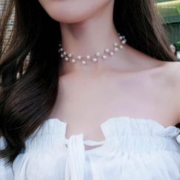 Choker IHUES Temperament Versatile Pearl Collar Chain Korean Style Simple Short Necklace For Women Engagement Decoration Party Gift