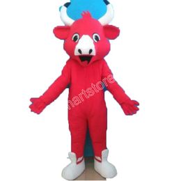 High quality Red The Bull Mascot Costume Carnival Unisex Outfit Adults Size Christmas Birthday Party Outdoor Dress Up Promotional Props