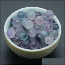 Loose Gemstones Natural 8Mm Non-Porous-Ball No Holes Undrilled Chakra Gemstone Sphere Collection Healing Reiki Decor Flourit Dhgarden Dhhmx