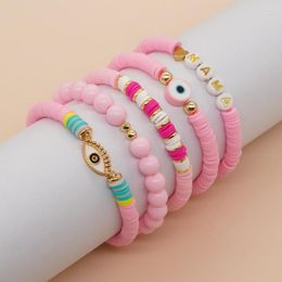 Strand Go2boho Cross Border European And American Pink Girl Style Set Handmade Beaded Weaving Elastic String Bracelet