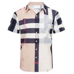 Men's Casual Shirts luxury Business Fashion Men Shirts summer Short sleeve classic Striped coat Polos advanced popular clothe228j