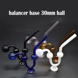 Curved Glass Pipes Oil Burner Hand Smoking Pipe Snake Shape Glass Oil Burners Glass Water Pipes Balance Standing with Thick Base Support Add Customer Logo