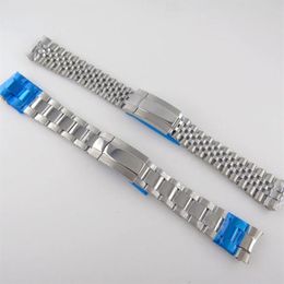 Watch Bands Silver 20mm Oyster Jubilee Style Strap Band Steel Bracelet Spare Parts 316L Stainless Folding Clasp Middle Polished275t