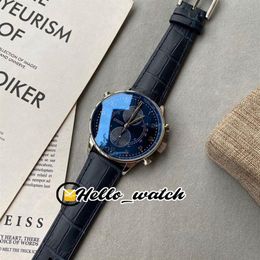 Limited New Chase Second IW371222 Blue Dial Miyota Quartz Chronograph Mens Watch Stopwtch Steel Case Leather Strap Gents Watches H285f