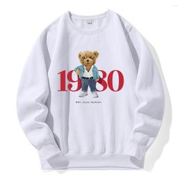 Men's Hoodies Look This Is The 80'S Style Fashion In 1980 Men O-Neck Oversized Hooded Fleece Warm Sweatshirt Loose Basic Daily Clothes