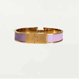 Classic Bracelet 18k Gold Bangle for Men Enamel Women Cuff Lover's 12MM Wide with Have LogoI10OS3E0