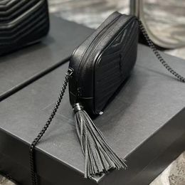 Caviar Hard Leather/Non-Leahther Fashion Women's 18cm Mini Chain Shoulder Bag With Tassel Pendant