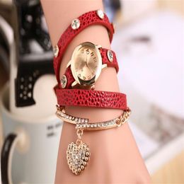 2018 new fashion women dress watches leather strap watch wristwatches ladies quartz women long chain luxury vintage wristwatch244s