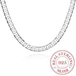 Chains 925 Sterling Silver 8mm 16-24 Inch Men Necklace Side Chain Atmospheric Statement Gift Party Jewelry1202R