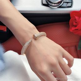 Internet Celebrities screw Full drill nails Bracelet Gold Bracelets Women Bangles Punk for gift luxurious Superior qualit290P