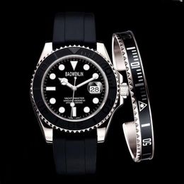 watch YM 42 mm rubber belt resistance diving crime dial 2813 nautical style automatic Luxury Watches Men Wristwatches Iced Out mon261P