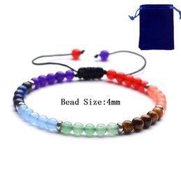 Beaded Rainbow Bracelet 4Mm Natural Stone Men And Women Birthday Valentines Day Easter Gifts Daily Wear Drop Delivery Jewellery Dhgarden Dhkbu