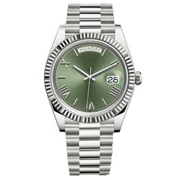 sichu1 - Top Mens Watches 40MM Green Rome Number Face Big Date Automatic Mechanics Watch Men Sapphire Glass Stainless Steel Wristw318v