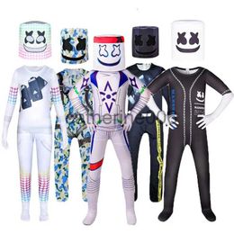 Special Occasions Kids Popular DJ Marshmello Cosplay Halloween Costume with Mask Boys Girls Jumpsuit Carnival Party Scary Game Anime Bodysuitls x1004