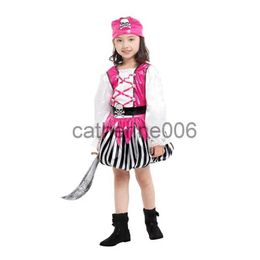 Special Occasions Child Kids Pretty Pink Little Pirate Buccaneer Costume for Girls Halloween Purim Carnival Mardi Gras Party Fancy Dress x1004