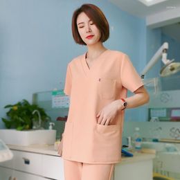 Women's Two Piece Pants Customised Scrub Set Top And Uniform Stretch Suits