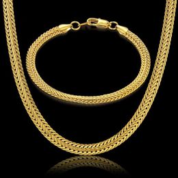 Earrings & Necklace Men Women's Jewelry Set Gold Silver Color Bracelet Curb Cuban Weaving Snake Chain 2021 Whole268W