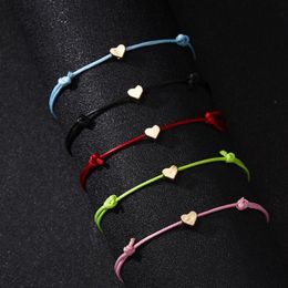 20pcs Europe And America Fashionable Love Heart Charm Bracelets Wax line Woven Adjustable Paper Card Bracelet ladies Jewelry328n