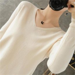 Women's Sweaters Womens Spring Autumn V-neck Knitted Pullovers Loose Bottoming Shirt Cashmere Fashion Jumper Solid Pink Sweater H2023