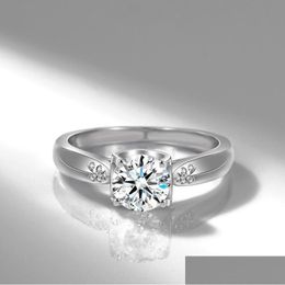 Cluster Rings 18K White Gold Diamond For Women 1.0Ct Lab Fine Jewelry 925 Sterling Sier Party Girlfriend Gifts Drop Delivery Ring Dhyrx