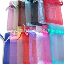 HDYU Drawable Organza Bags 9x12 cm Wedding Gift Bags Jewelry Packing Bags Wedding Pouches Multi-Colors 100pcs lot278p