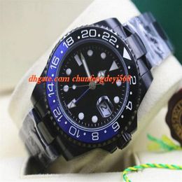 2019 Luxury Watch Stainless Steel & With PVD Coating Black Blue 116710 Ceramic Bezel Automatic Mechanical Men Watches243g