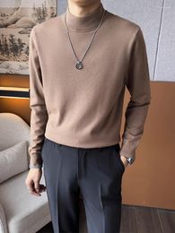Men's Sweaters Winter Warm Knitted Sweater Men Turtleneck Slim Fit Pullover Classic Brand Casual Male Knitwear A56