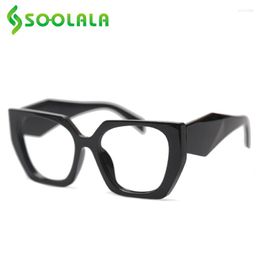 Sunglasses SOOLALA 2023 Flat Top Women Anti Blue Light Reading Glasses Ladies Magnifying Presbyopic Farsighted Eyeglasses 0.5 0.75 To 4.0