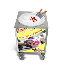 Free shipment single 50cm pan kitchen equipment Thai FRIED ICE CREAM MACHINE SNACK FOOD EQUIPMENT