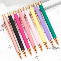 wholesale Metal Ballpoint Pens Student Teacher Writing Ball Point Pen Candy Colour Press Ballpoint School Office Business Signature Pen TH1094