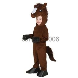 Special Occasions Kids Animals Brown Horse Costume Outfit Boys Girls Party Role Playing Dress Up Jumpsuit Kids Halloween Cosplay Costumes x1004
