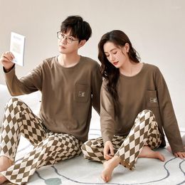 Men's Sleepwear Autumn Long Sleeves Couple Pajamas Set Pyjamas Pants Home Suit Cartoon Cute Lovers Comfortable Two-piece