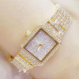Wristwatches 2021 Ladies Crystal Watch Women Rhinestone Watches Lady Diamond Stone Dress Stainless Steel Bracelet Wristwatch2127