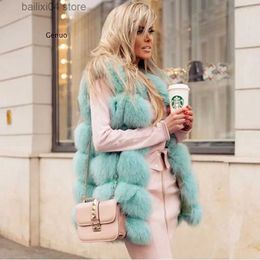 Women's Fur Faux Fur Women's Jacket Fur Coat Faux Fur Vest for Women Winter Plush Fur Vests Thick Warm Luxury Female Warm Fluffy Fur Outwear T231003