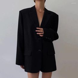 Women's Suits Xpqbb Black Blazers Jackets Women Vintage Loose Long Sleeve Suit Coats Female Korean Fashion Streetwear Autumn Winter Outwear