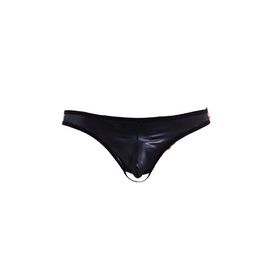 Spandex Men Sexy Thongs G String Jockstrap Gay Underwear Black Faux Leather Open Butt Unedrpants Crotchless Sissy Panties Thongs298Q