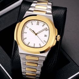 19 Colours mens watch automatic self wind Glide sooth second hand sapphire glass silver and gold wristwatch257s
