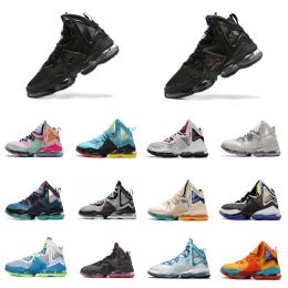 Mens James lebron 19 xix basketball shoes 19s black gold green glow red Christmas purple DJ Bron Bred CAST Tune Squad sneakers tennis with