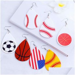 Dangle Chandelier Baseball Leather Pendant Earrings Drop Shaped Fashion Jewellery Female Sports Fans Birthday Gift Delivery Dhgarden Dhiyl