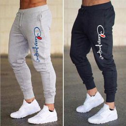 Brand letter printing Muscle Fitness Running Pants Training Sports Cotton Trousers Men's Breathable Slim Beam Mouth Casual He250H