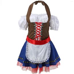 Casual Dresses Women German Bavarian Oktoberfest Costumes Short Sleeve Off-Shoulder Dress Traditional Beer Girl Costume Vestidos