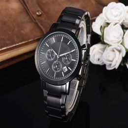 Brand Watches Men Male Multifunction Style Metal Steel Quartz Wrist Watch Small Dials Can Work A20257y