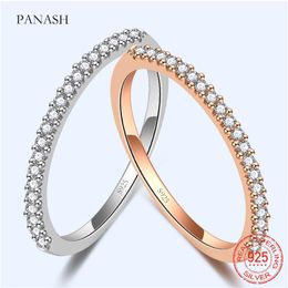 925 Sterling Silver Round Small Zirconia Diamond Rings for Women Classic Simple Trendy Stacking Wedding Band Fine Jewelry JZ002210Q