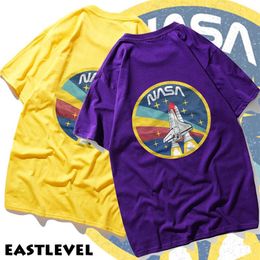 NASA Space tshirt Retro T-shirt Harajuku Men Cotton Shirts Fashion brand Nasa Print T Shirt Men Short Sleeve T-shirt summer wear221O