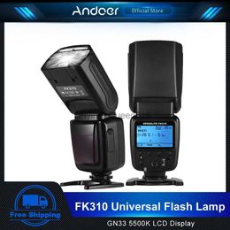 Flash Heads Andoer FK310 Universal Flash Light 5500K Wireless Camera Flash Light Speedlite GN33 LCD Display for DSLR Cameras YQ231003