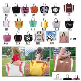 Storage Bags Canvas Bag Baseball Tote 19 Styles Sports Casual Softball Football Soccer Basketball Totes Home Cca12386 Drop Delivery Dhtll