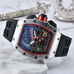 6-pins Automatic date watch limited edition men's watch top brand luxury full-featured quartz watch silicone strap kis305t