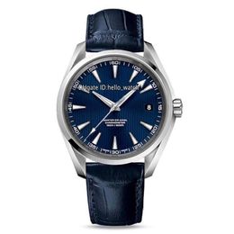 New Aqua Terra 150m Blue Dial 231 13 39 21 03 001 Miyota 8125 Automatic Mens Watch Steel Case Blue Leather Strap Gents Watches Hel282f